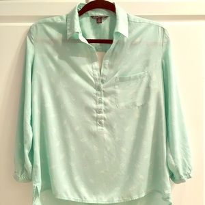 American Eagle Open Back Blouse-Mint
